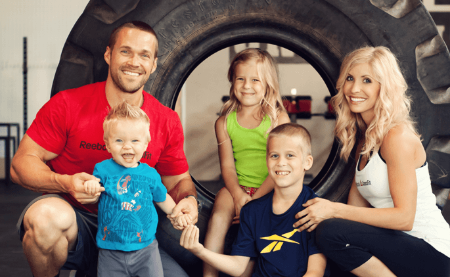 Heidi Powell with her ex-husband, Chris Powell, and their kids